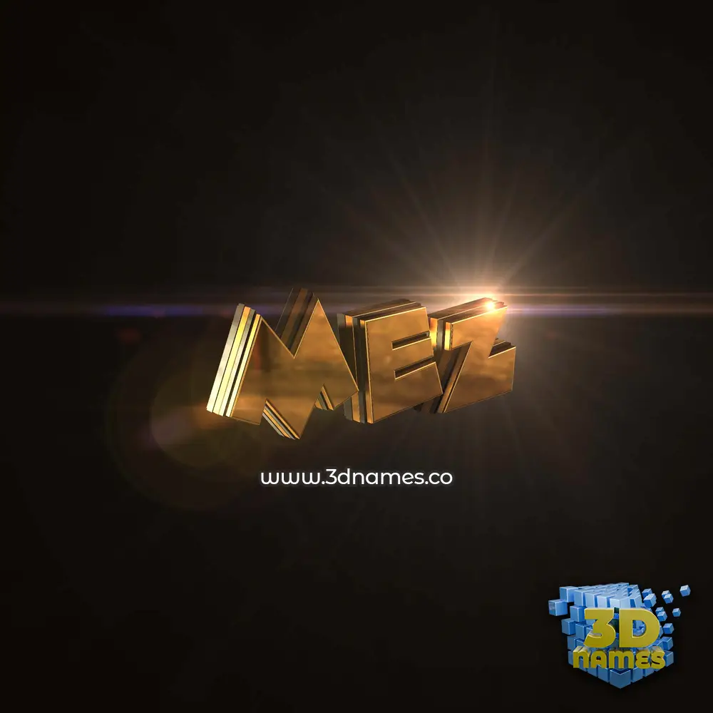 mez in Golden Sparkle style - 3D name wallpaper