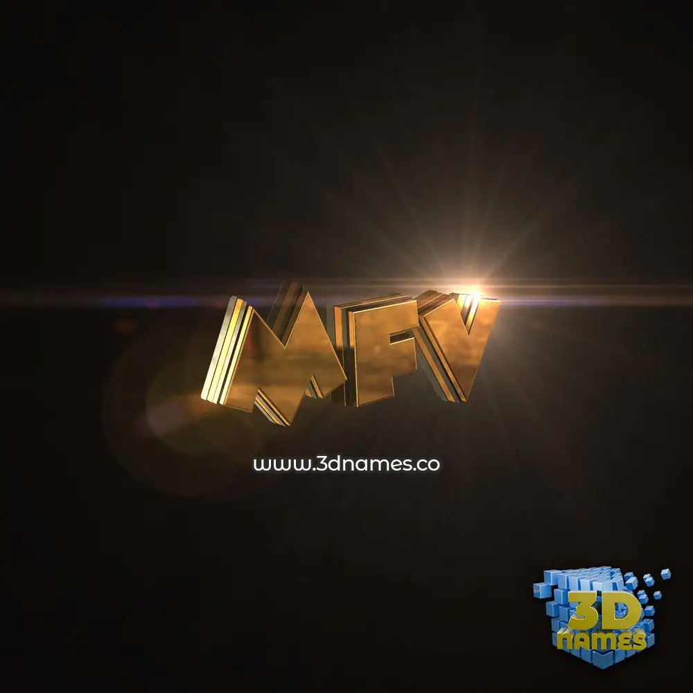 mfv in Golden Sparkle style - 3D name wallpaper