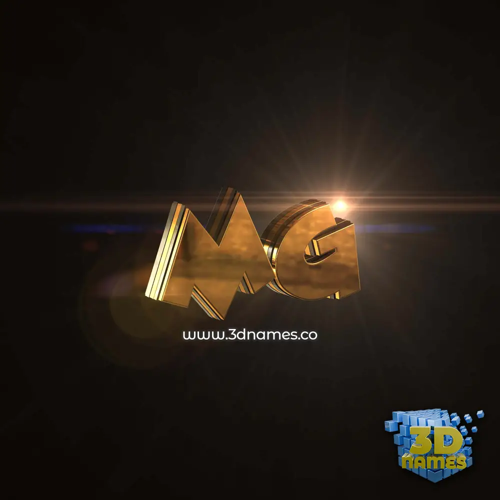 mg in Golden Sparkle style - 3D name wallpaper