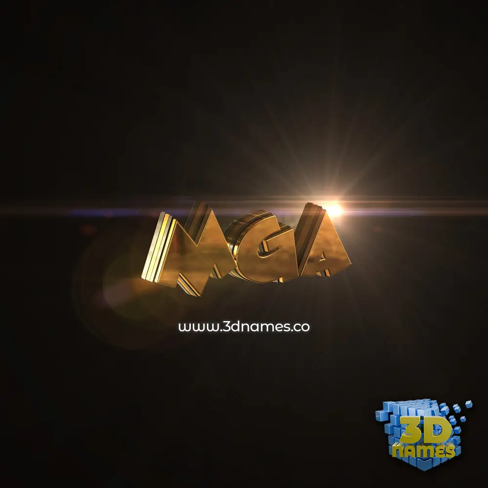 mga in Golden Sparkle style - 3D name wallpaper