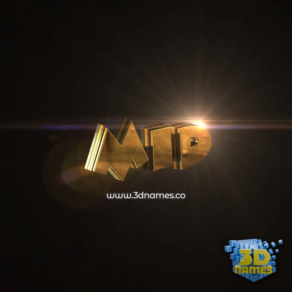 mid in Golden Sparkle style - 3D name wallpaper