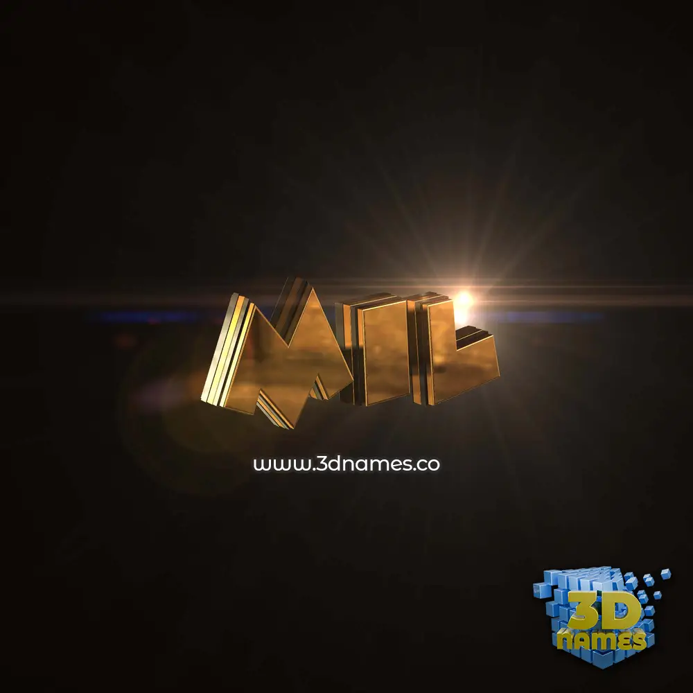 mil in Golden Sparkle style - 3D name wallpaper