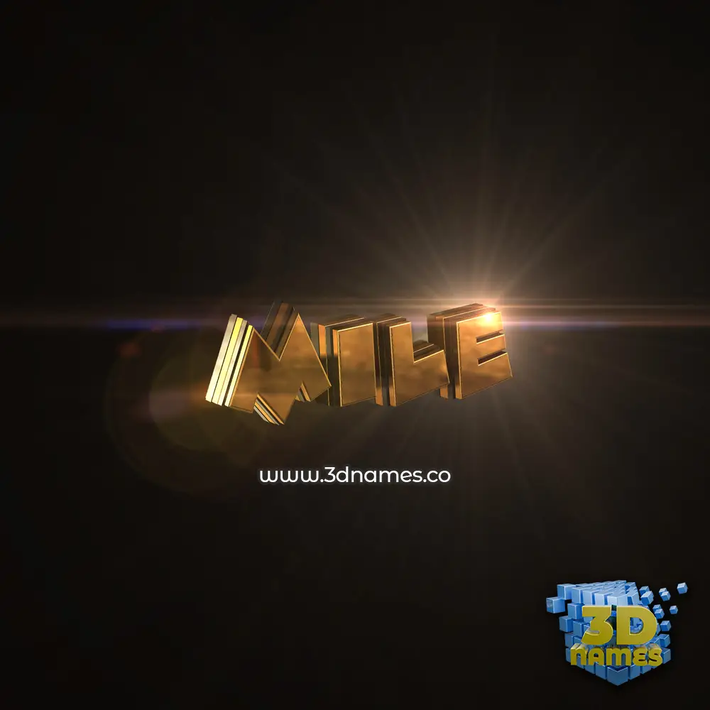 mile in Golden Sparkle style - 3D name wallpaper