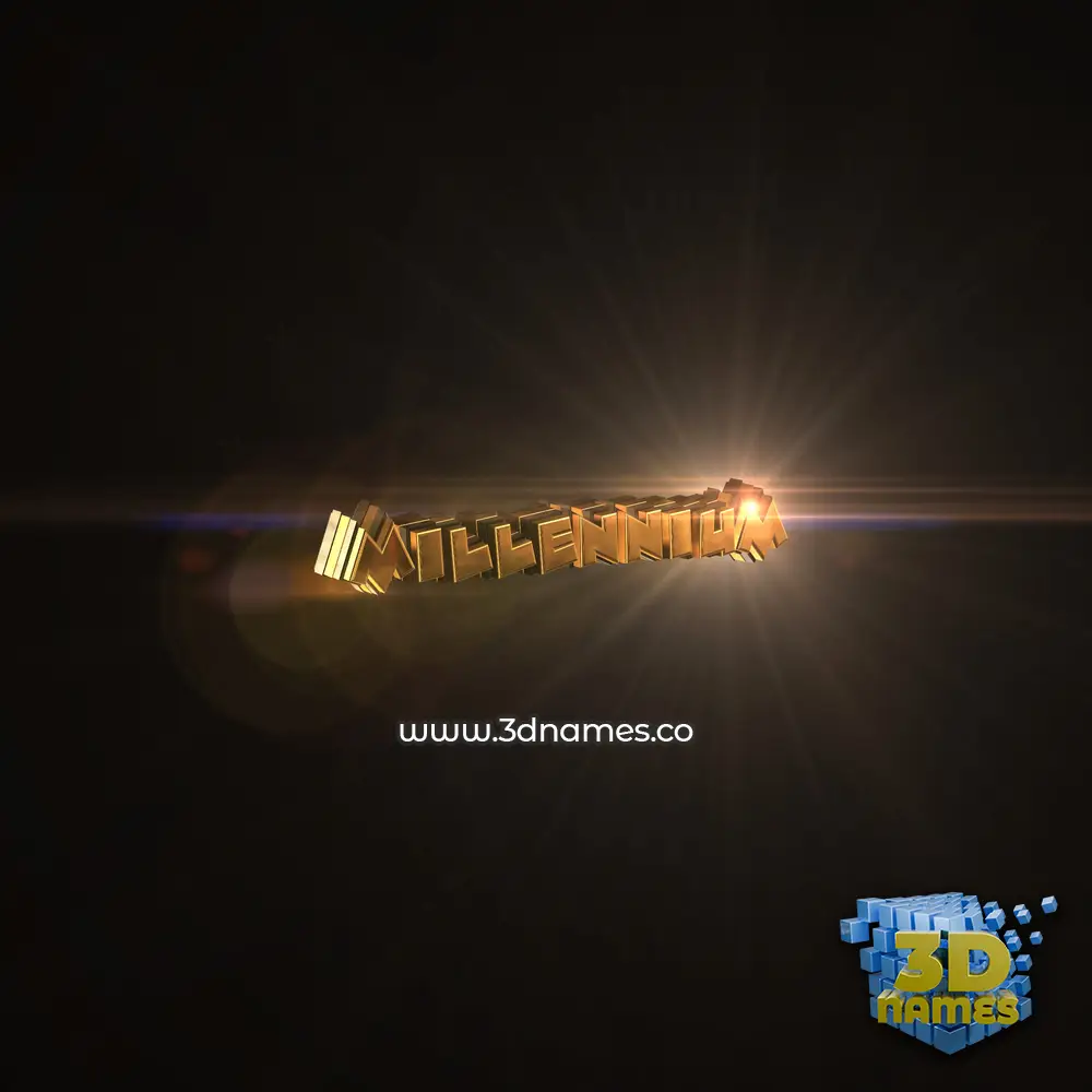 millennium in Golden Sparkle style - 3D name wallpaper