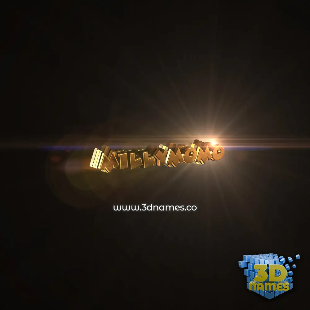 millymomo in Golden Sparkle style - 3D name wallpaper