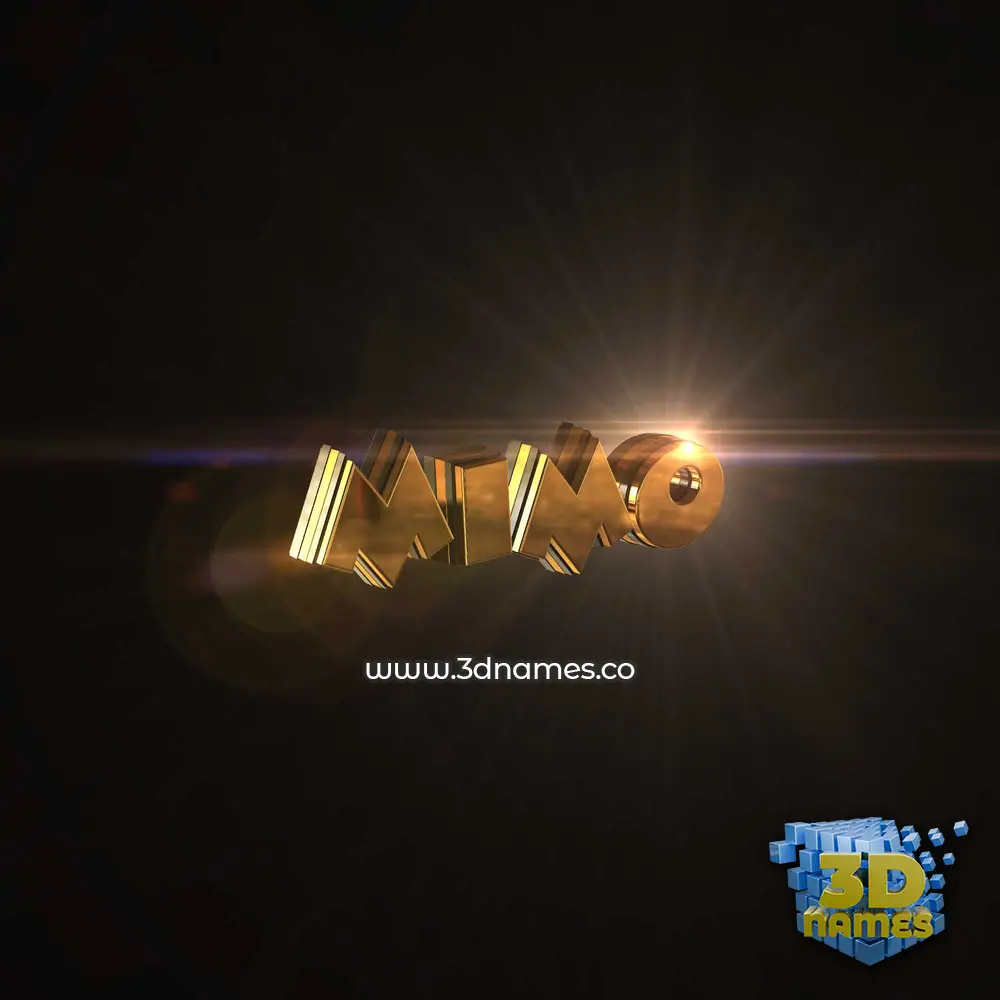 mimo in Golden Sparkle style - 3D name wallpaper