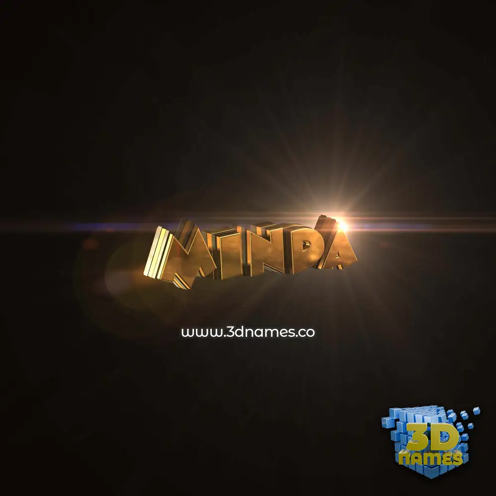 minda in Golden Sparkle style - 3D name wallpaper