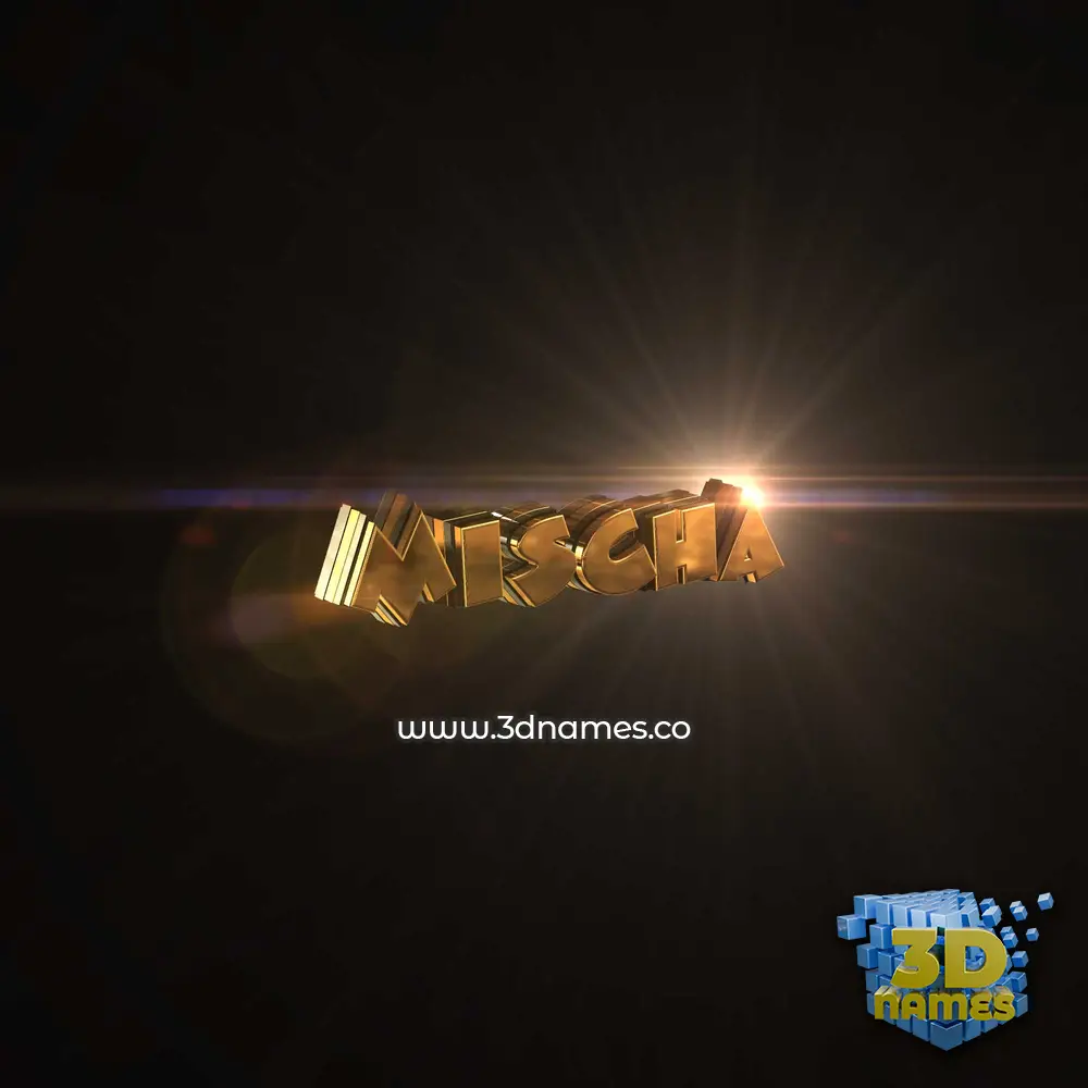 mischa in Golden Sparkle style - 3D name wallpaper