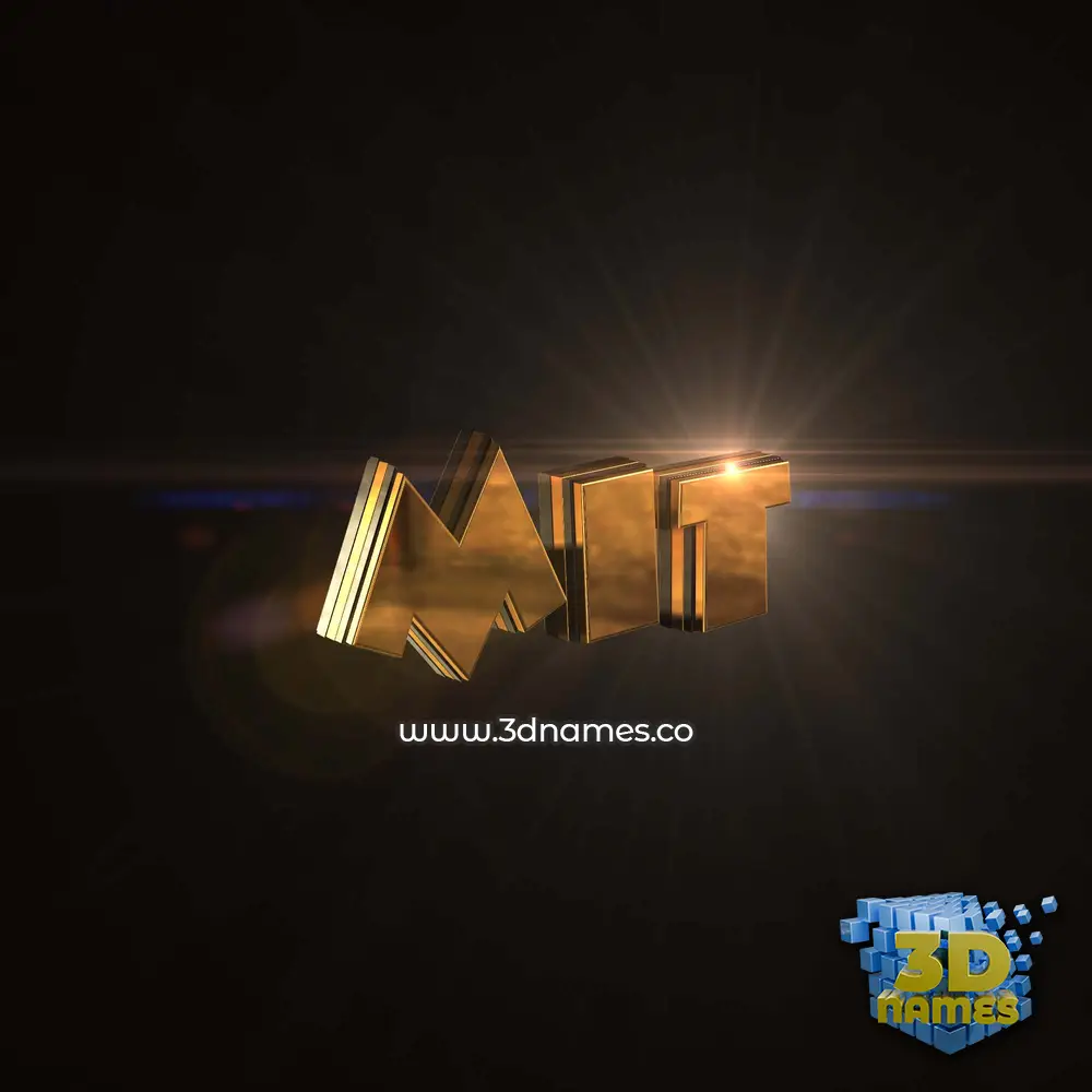 mit in Golden Sparkle style - 3D name wallpaper