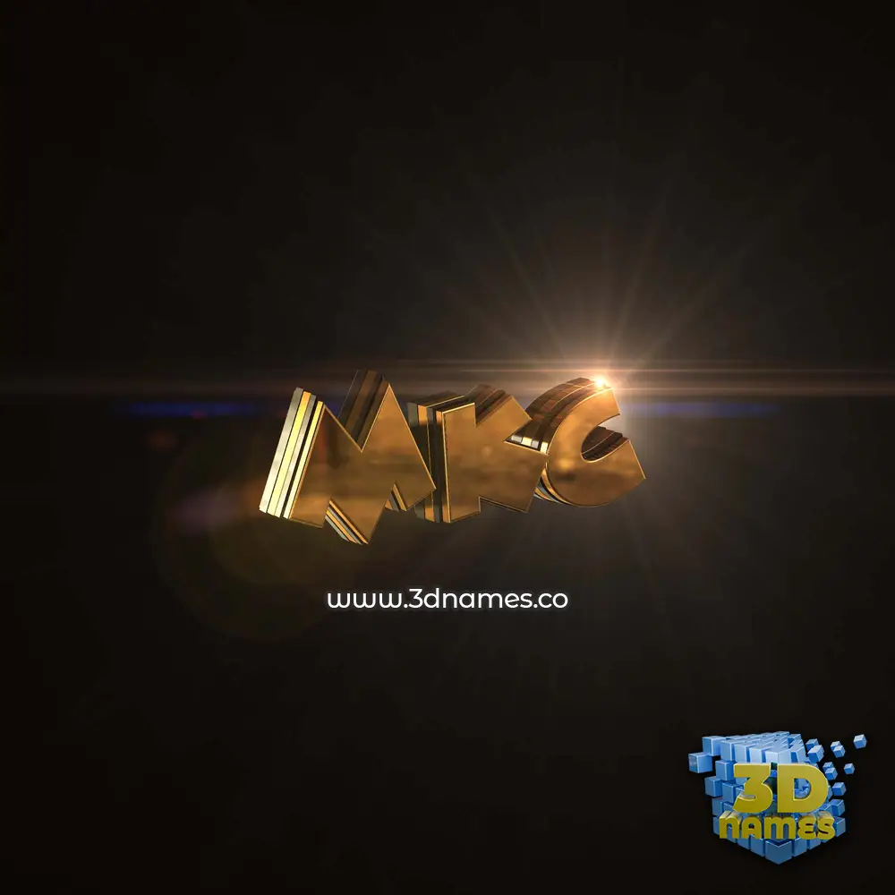 mkc in Golden Sparkle style - 3D name wallpaper