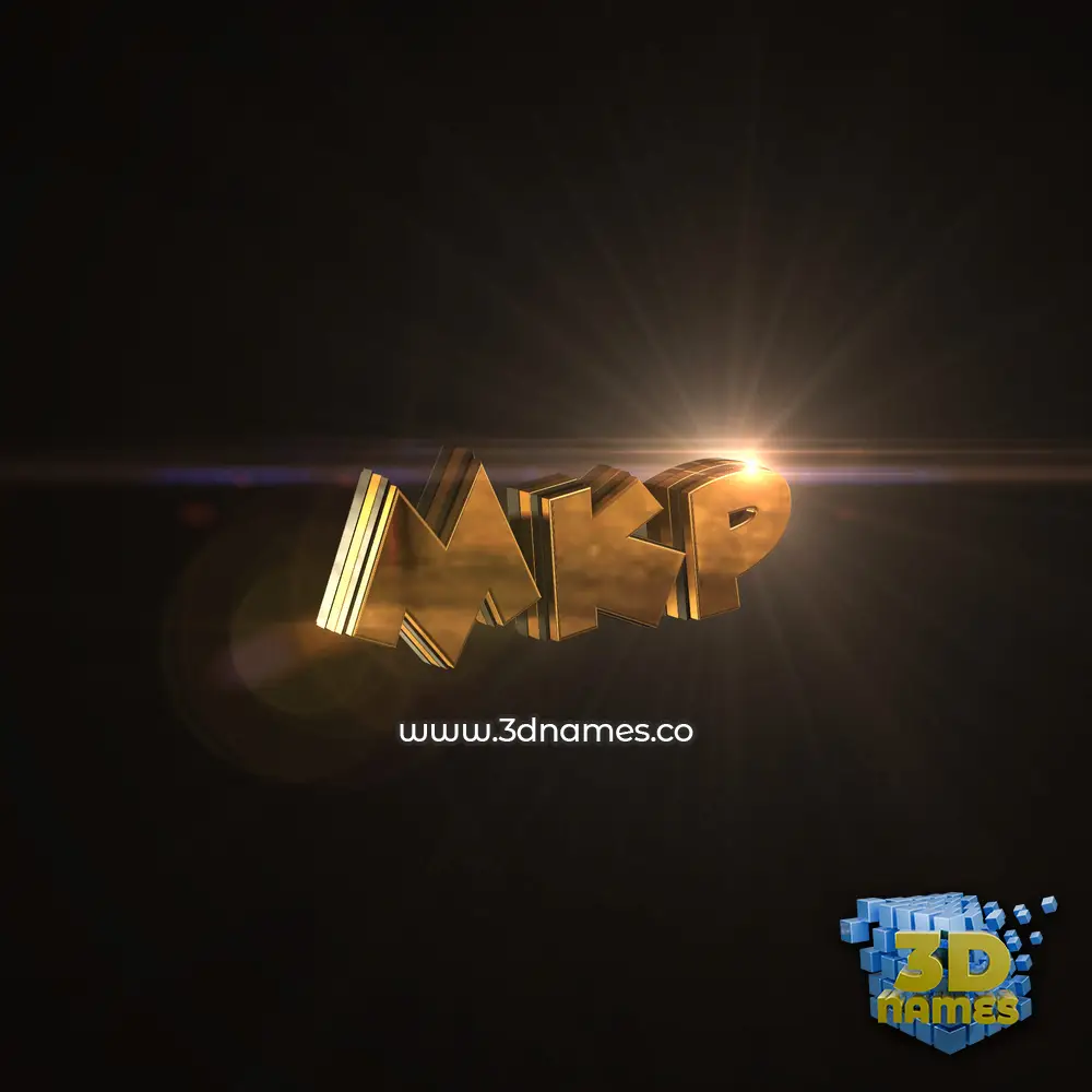 mkp in Golden Sparkle style - 3D name wallpaper