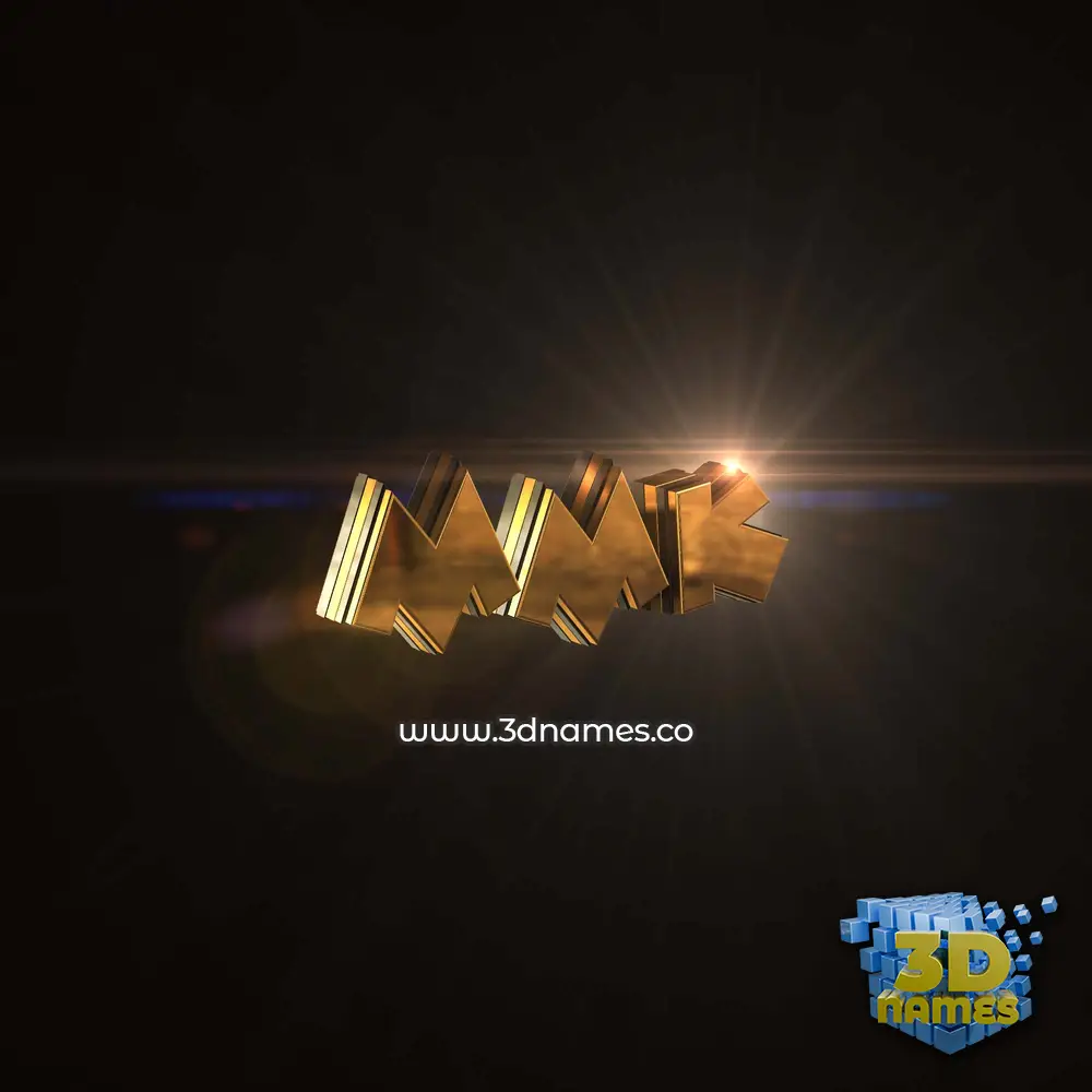 mmk in Golden Sparkle style - 3D name wallpaper