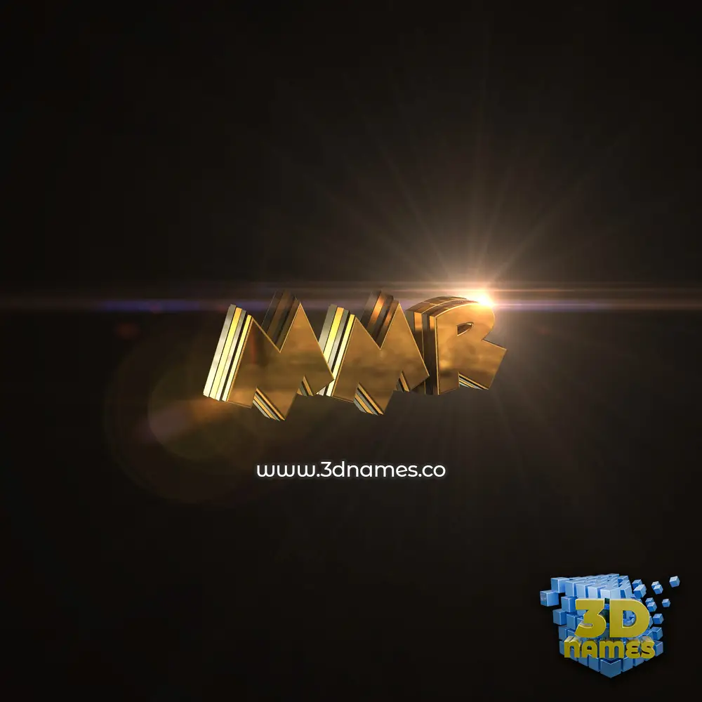 mmr in Golden Sparkle style - 3D name wallpaper