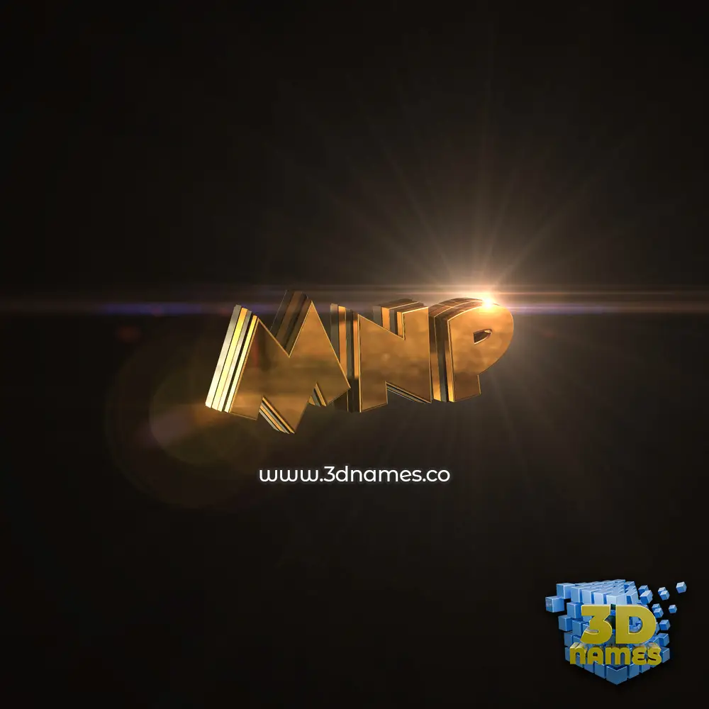 mnp in Golden Sparkle style - 3D name wallpaper