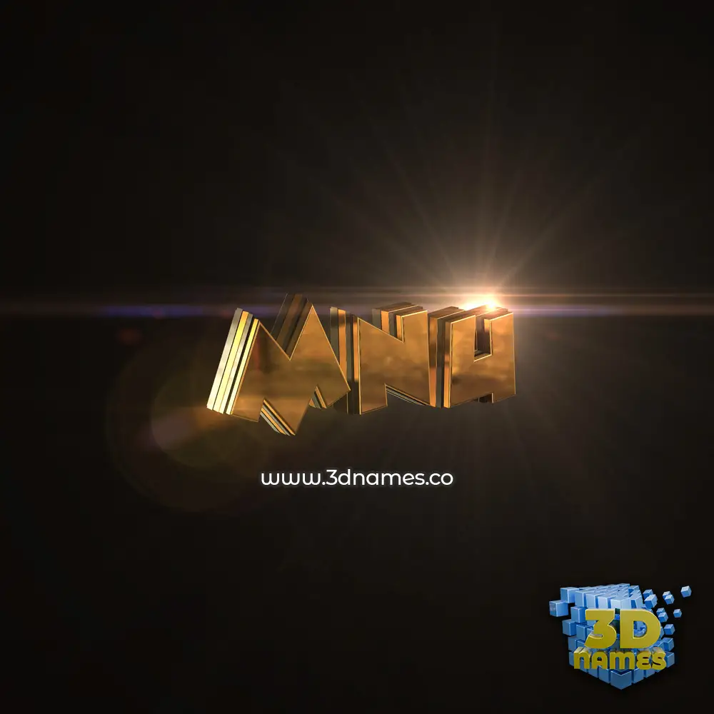 mnu in Golden Sparkle style - 3D name wallpaper
