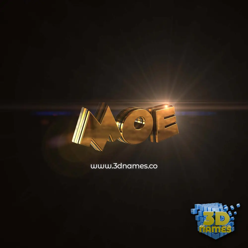 moe in Golden Sparkle style - 3D name wallpaper