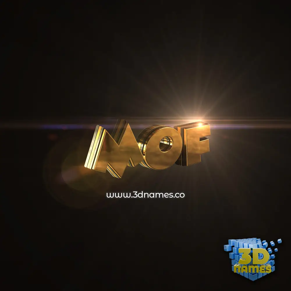 mof in Golden Sparkle style - 3D name wallpaper