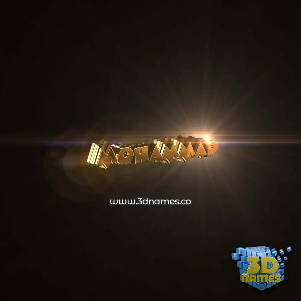 mohammad in Golden Sparkle style - 3D name wallpaper