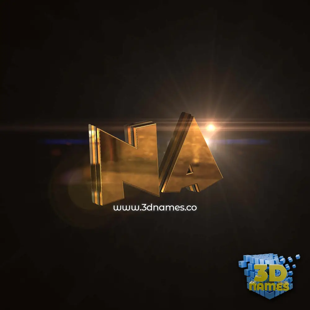 na in Golden Sparkle style - 3D name wallpaper