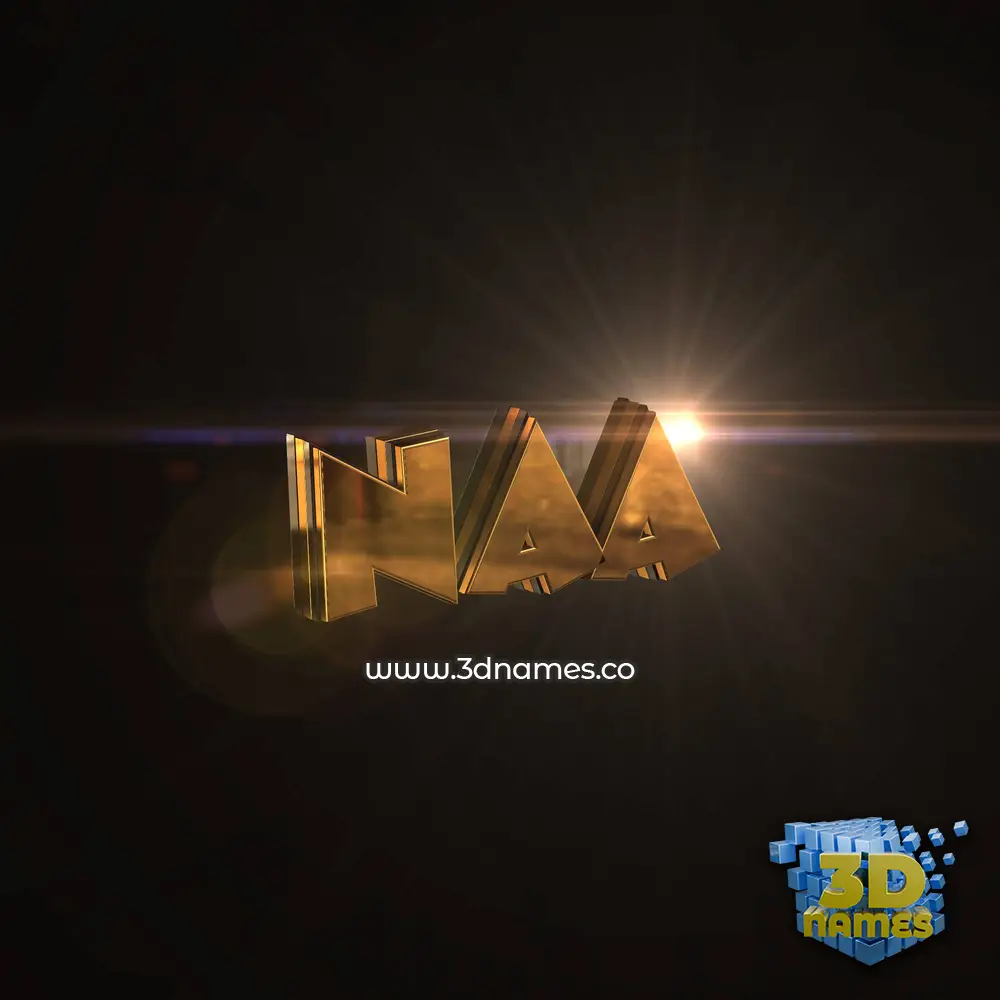 naa in Golden Sparkle style - 3D name wallpaper
