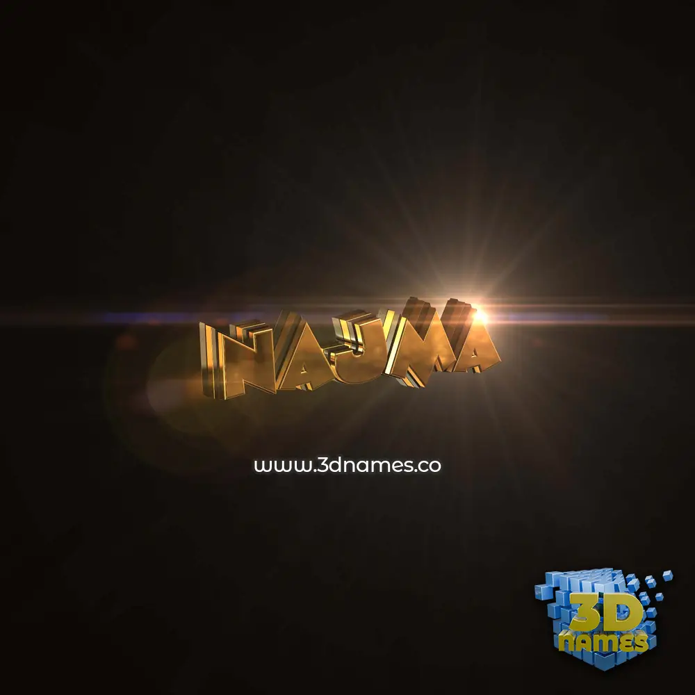 najma in Golden Sparkle style - 3D name wallpaper