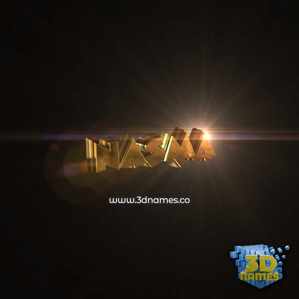 nasma in Golden Sparkle style - 3D name wallpaper