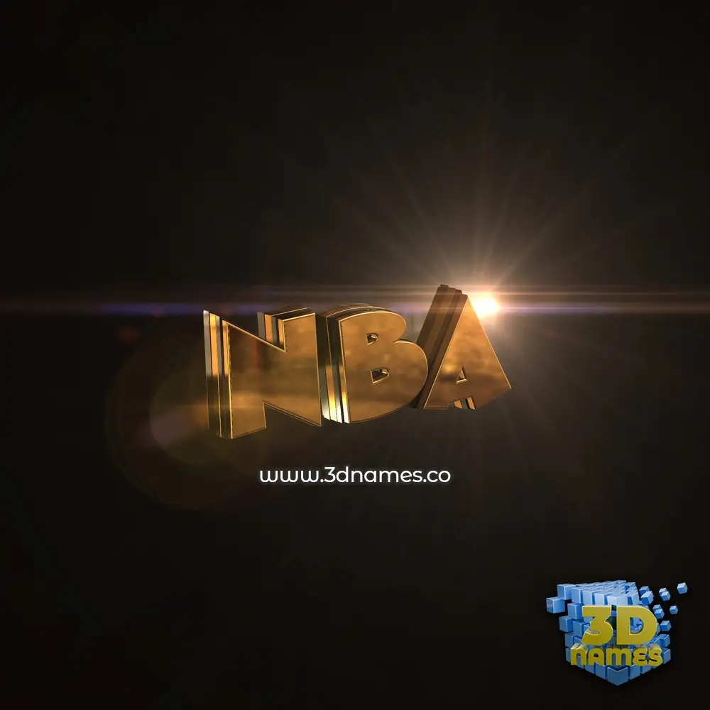nba in Golden Sparkle style - 3D name wallpaper