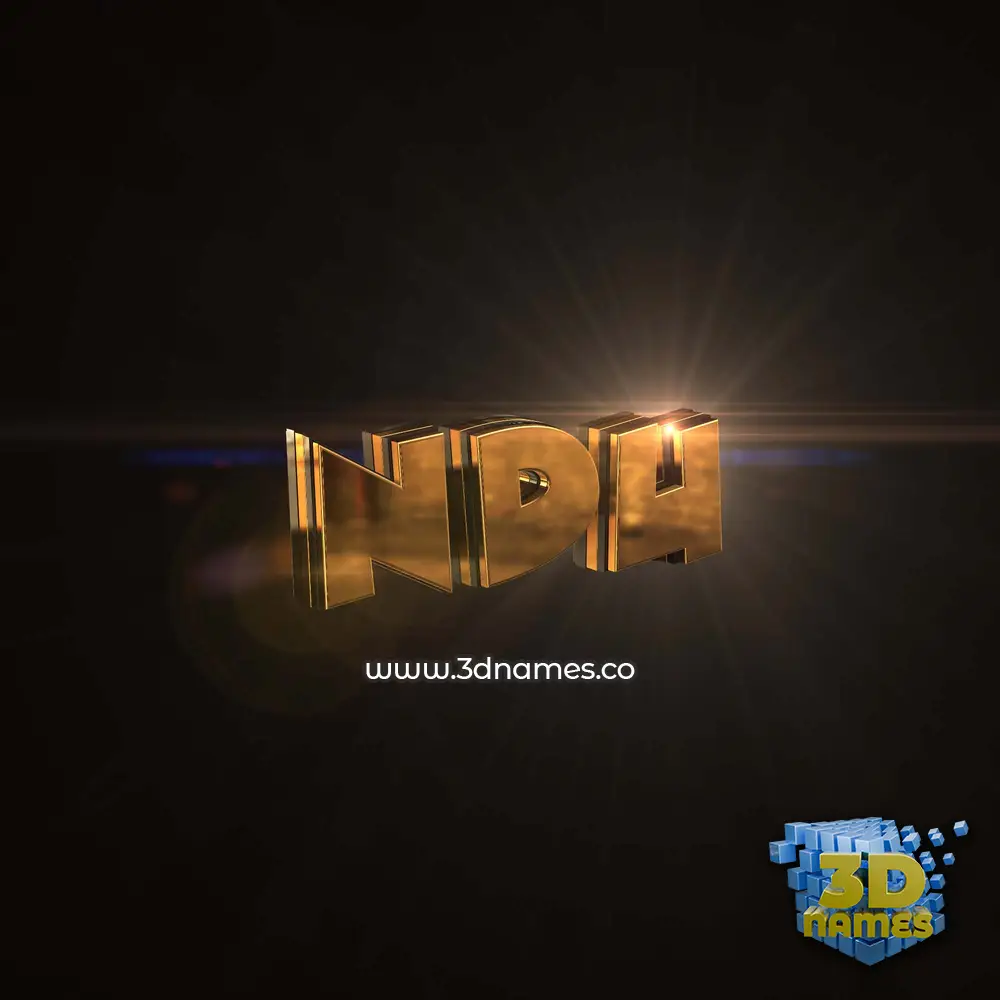 ndu in Golden Sparkle style - 3D name wallpaper