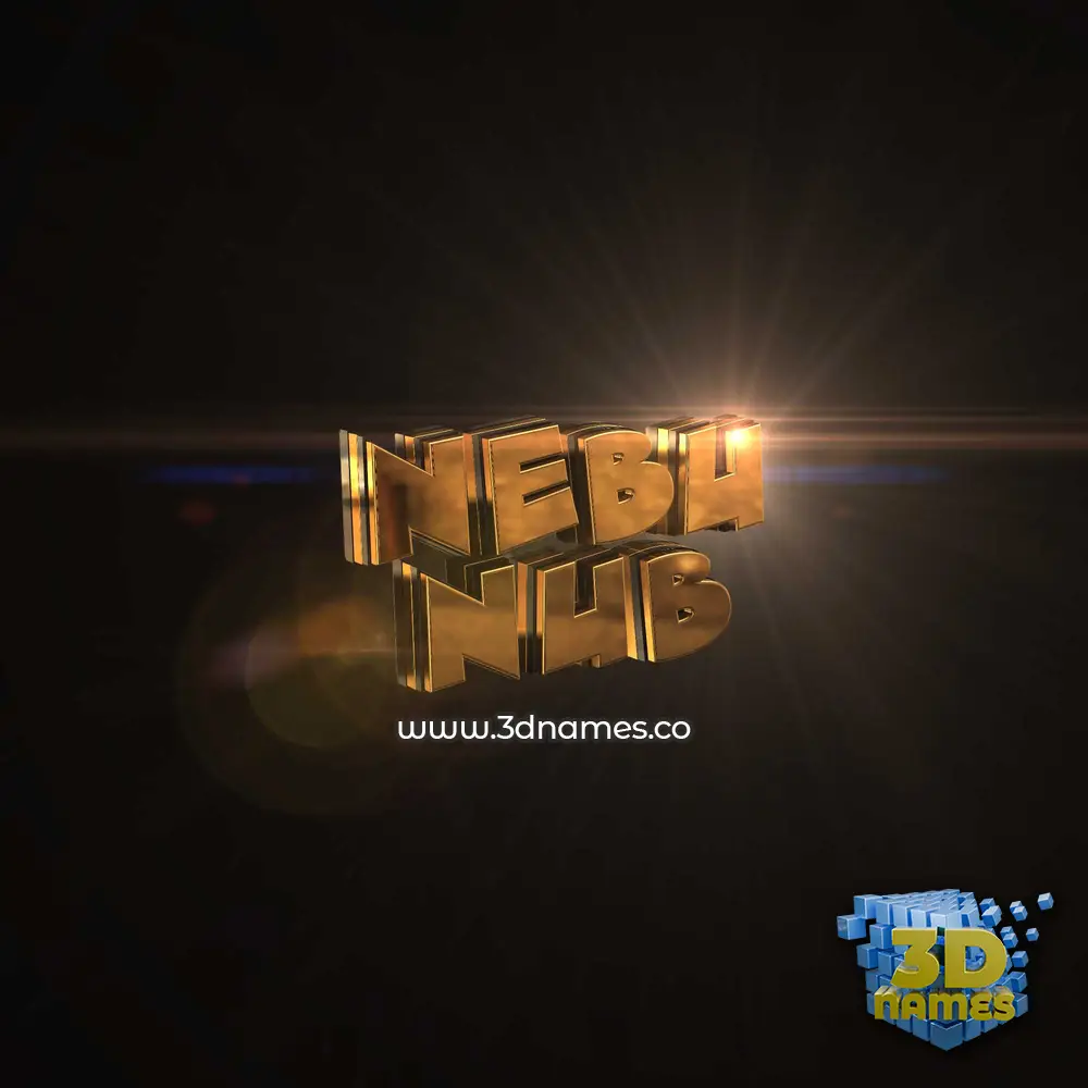 nebu nub in Golden Sparkle style - 3D name wallpaper