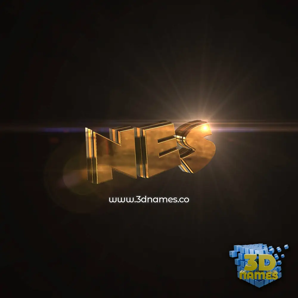 nes in Golden Sparkle style - 3D name wallpaper