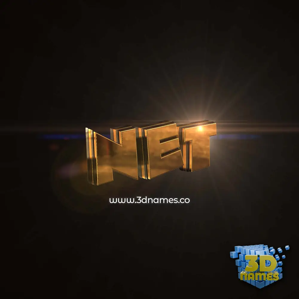net in Golden Sparkle style - 3D name wallpaper