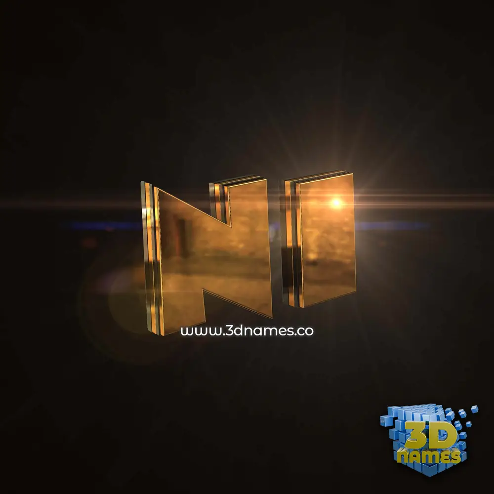 ni in Golden Sparkle style - 3D name wallpaper
