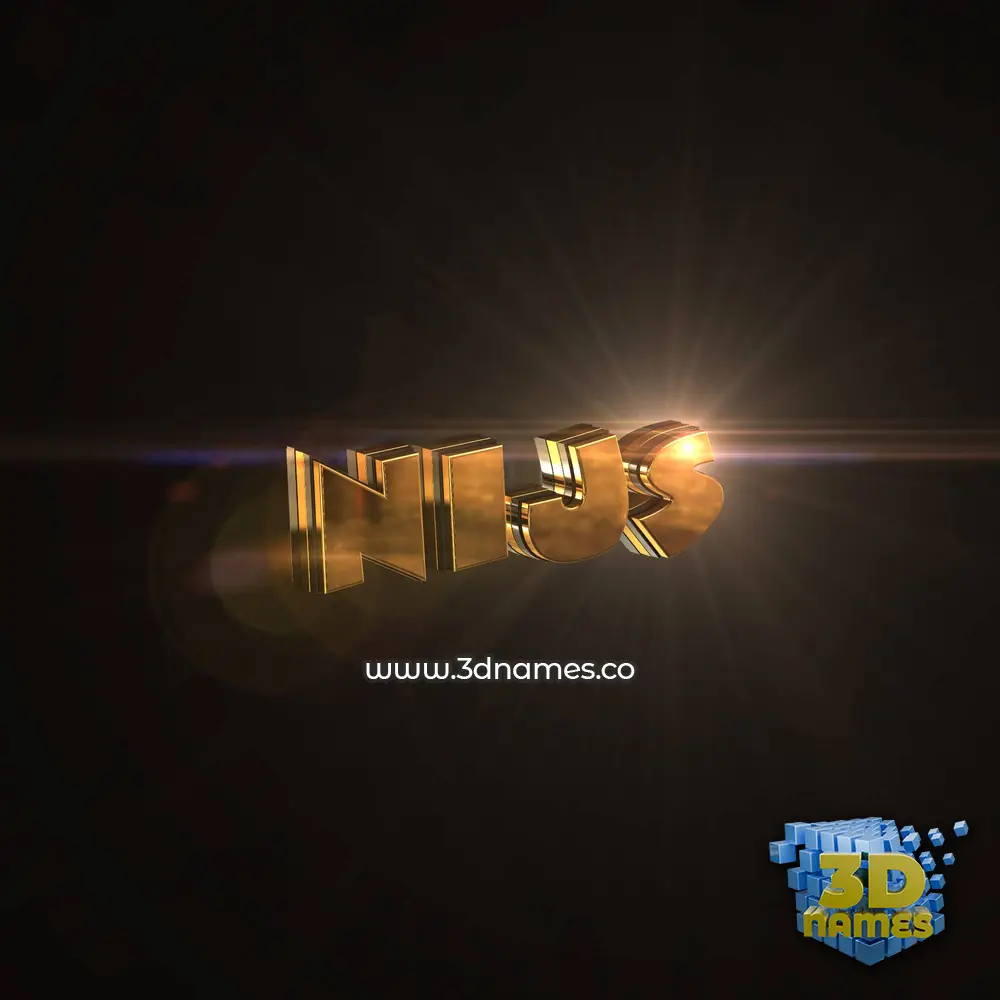 nijs in Golden Sparkle style - 3D name wallpaper