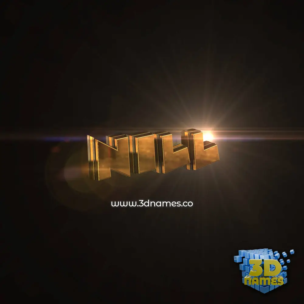 nill in Golden Sparkle style - 3D name wallpaper
