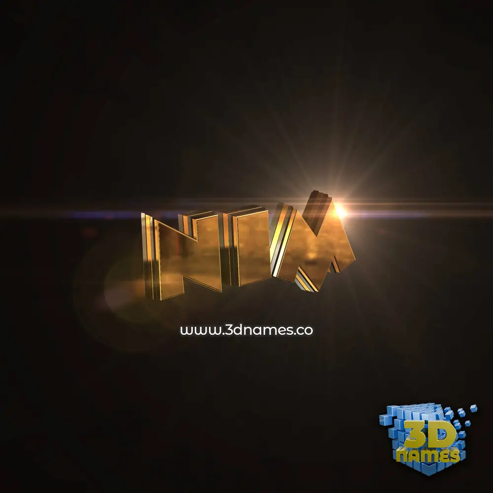nim in Golden Sparkle style - 3D name wallpaper
