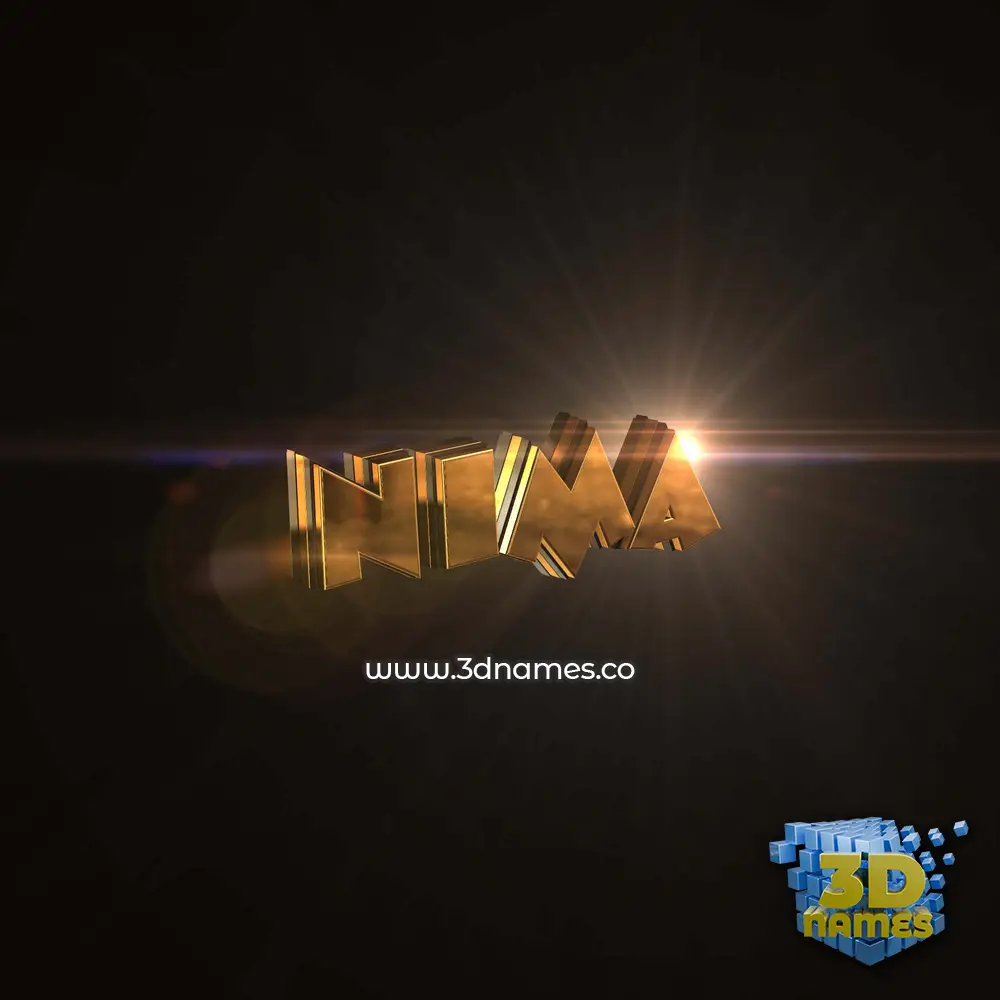 nima in Golden Sparkle style - 3D name wallpaper