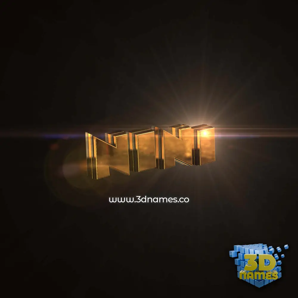 nini in Golden Sparkle style - 3D name wallpaper