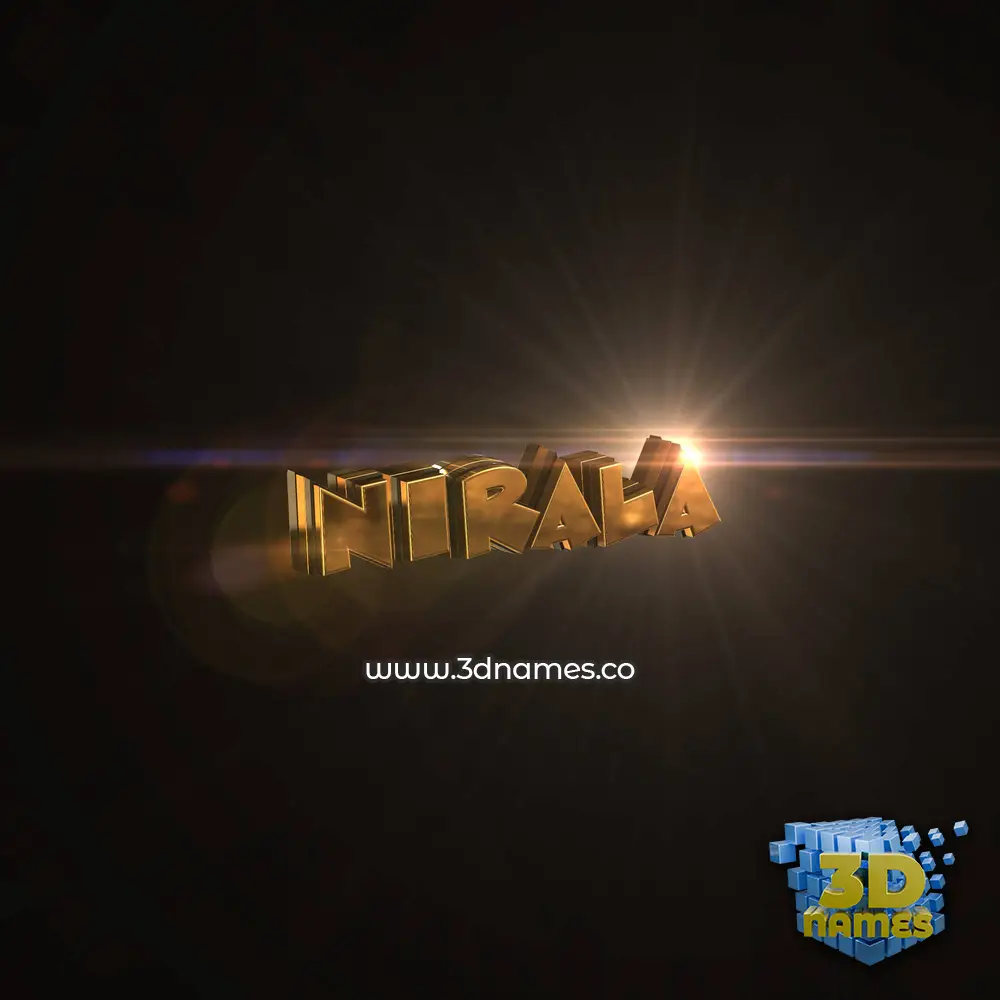 nirala in Golden Sparkle style - 3D name wallpaper