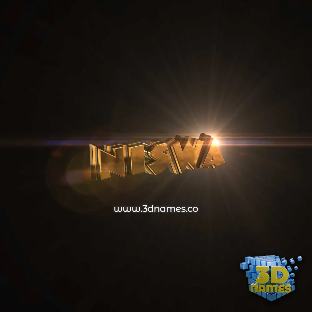 niswa in Golden Sparkle style - 3D name wallpaper