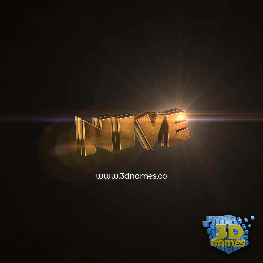 nive in Golden Sparkle style - 3D name wallpaper