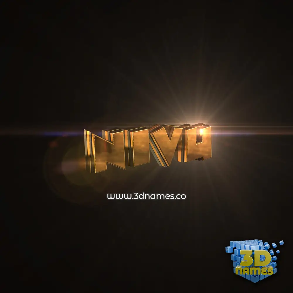 nivu in Golden Sparkle style - 3D name wallpaper