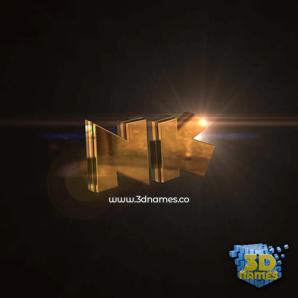 nk in Golden Sparkle style - 3D name wallpaper