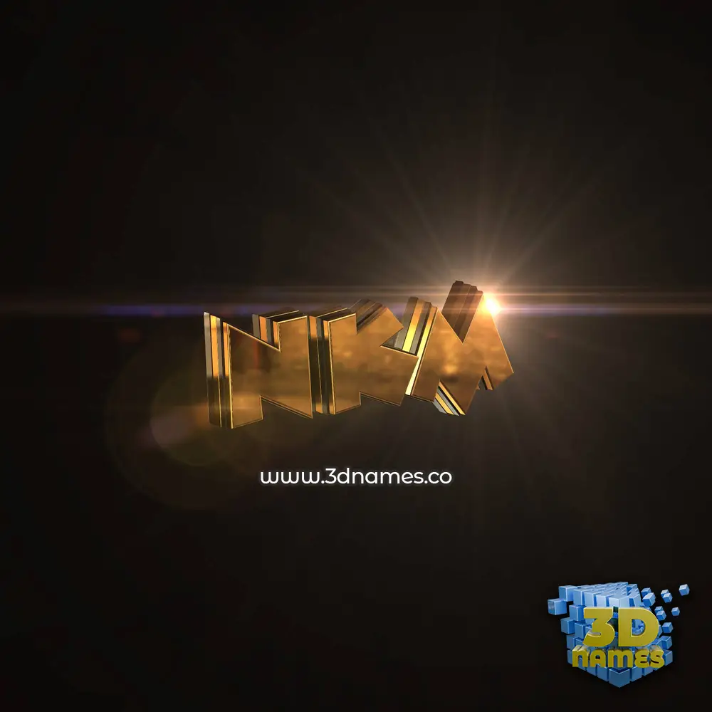 nkm in Golden Sparkle style - 3D name wallpaper