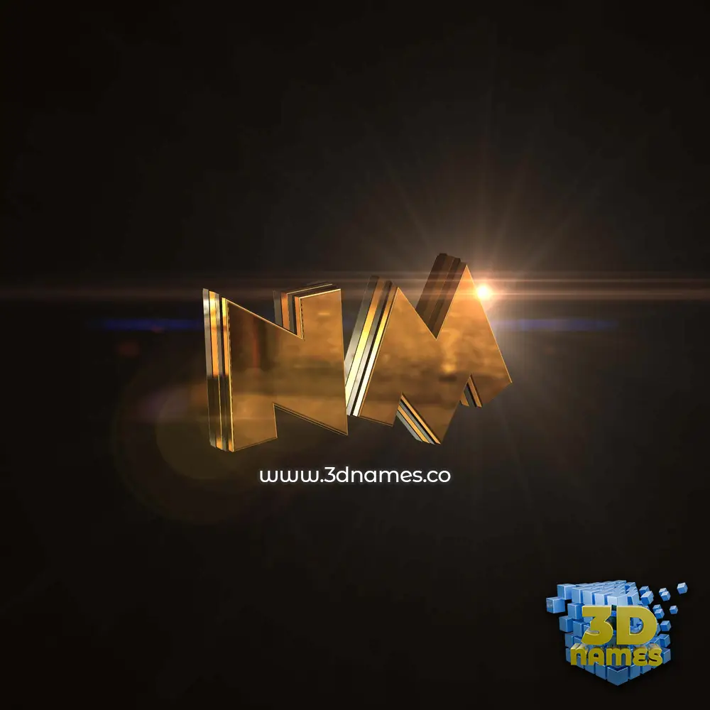 nm in Golden Sparkle style - 3D name wallpaper