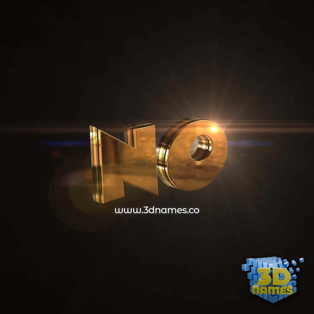no in Golden Sparkle style - 3D name wallpaper