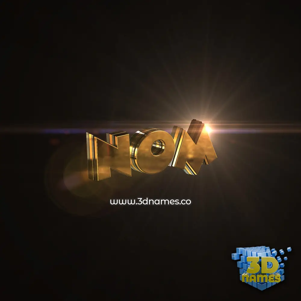nom in Golden Sparkle style - 3D name wallpaper