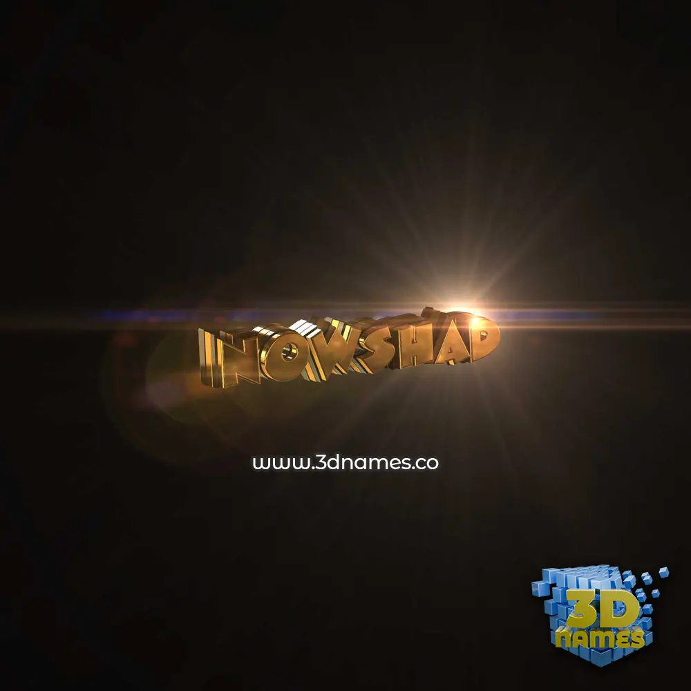 nowshad in Golden Sparkle style - 3D name wallpaper