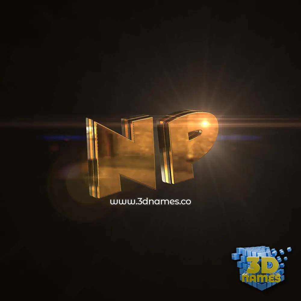 np in Golden Sparkle style - 3D name wallpaper