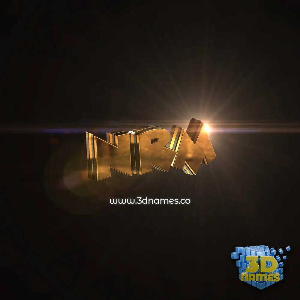 nrm in Golden Sparkle style - 3D name wallpaper