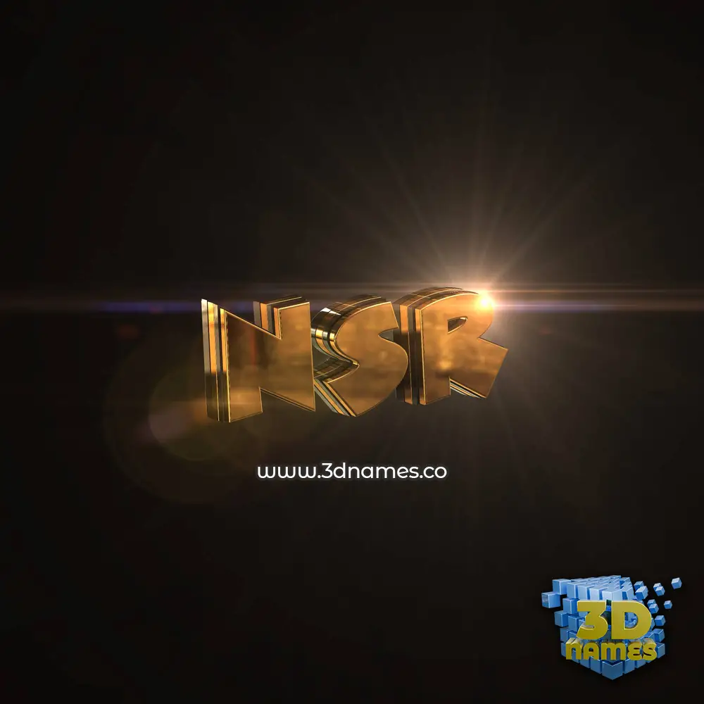 nsr in Golden Sparkle style - 3D name wallpaper